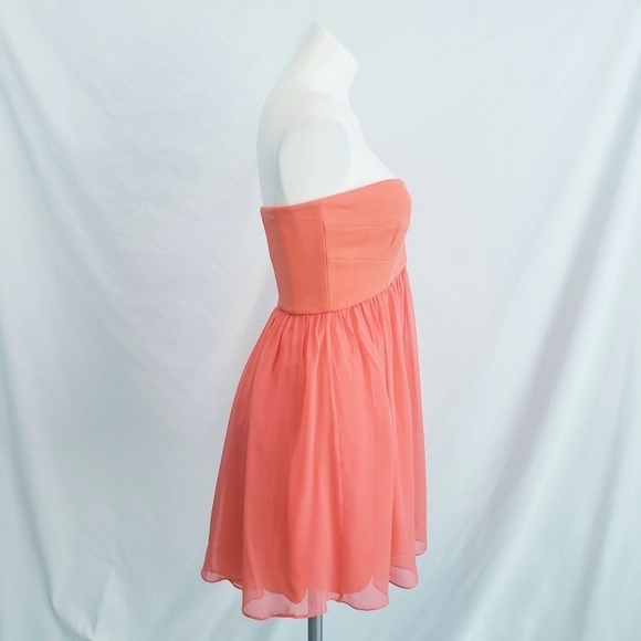 DVF Diane Von Furstenberg Asti Short Silk Chiffon Dress Coral - Picture 4 of 16